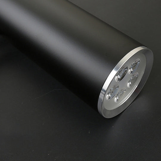 Adjustable Cylinder Led Pendant Light In Black: Warm/White 11’/19’ Height