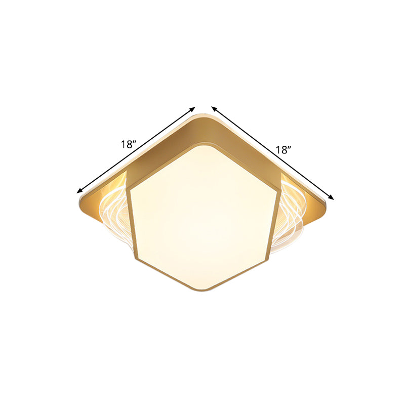 Contemporary Gold Flush Mount Led Ceiling Light In Warm/White 18/21.5/35.5’ Width’ Or ’Modern
