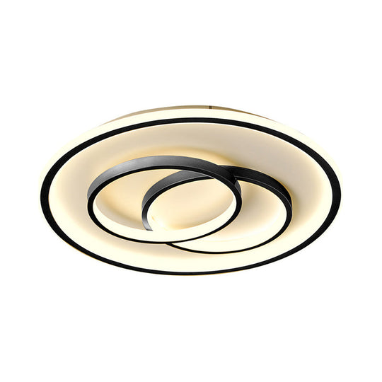 Black/Gold Metallic Crossed Ring Led Ceiling Light - Warm/White 16.5’/20.5’ W