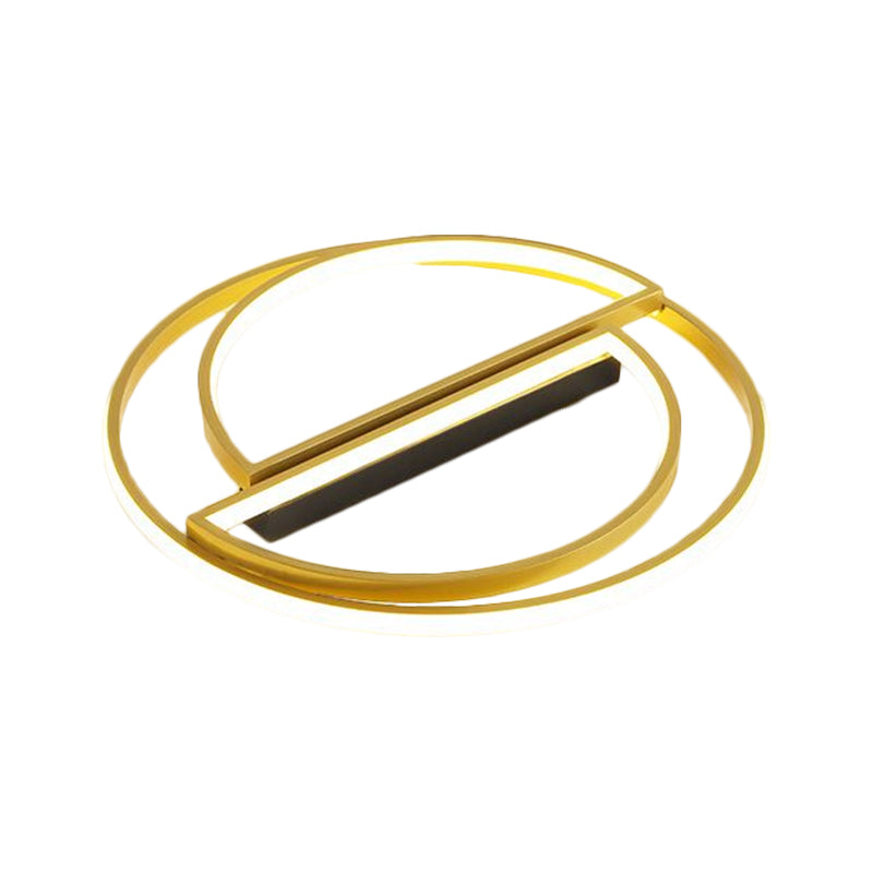 Integrated Circle Flush Led Ceiling Lamp In Black/Gold With Warm/White Light Available