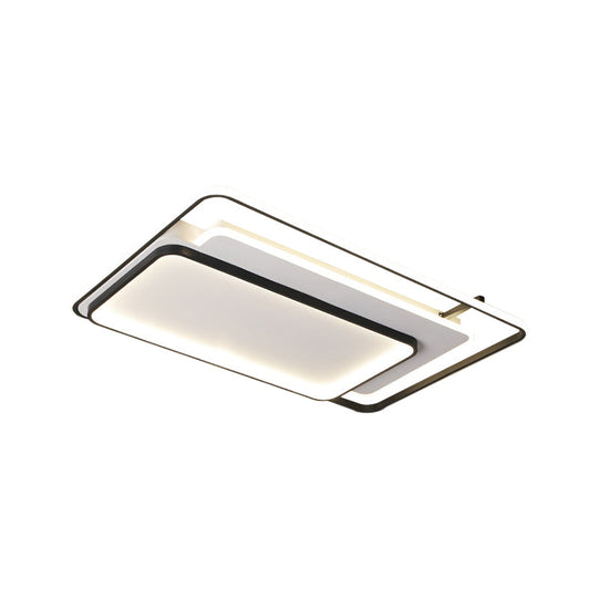 Modern Metal Rectangle/Square Led Ceiling Flush Mount In Warm/White Light Various Sizes