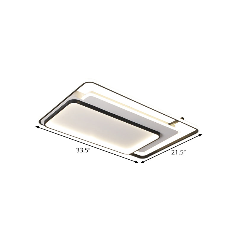 Modern Metal Rectangle/Square Led Ceiling Flush Mount In Warm/White Light Various Sizes