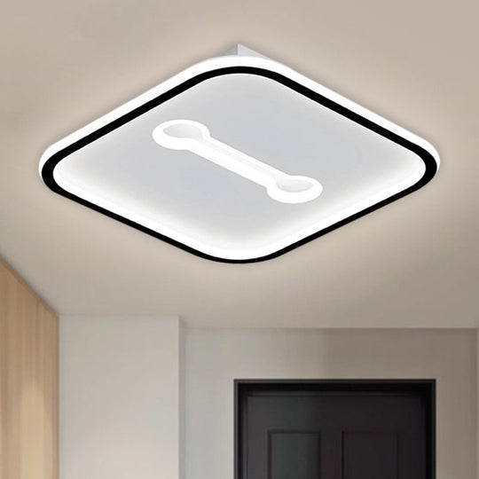 Nordic Style Black/Gold Metallic Squared Flushmount Ceiling Light Led Warm/White 16’/19.5’ Width