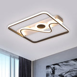 Contemporary Black Square Frame Led Flush Mount Ceiling Light - 16’/19.5’/23.5’ Warm/White