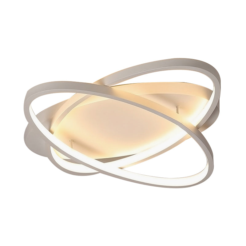 Contemporary Led Acrylic Flush Mount Ceiling Lamp - 21’/29.5’/34’ Wide Black/Brown Warm/White Light