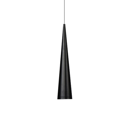 Modern White/Black Tapered Hanging Led Pendant Light For Dining Room With Warm White Illumination