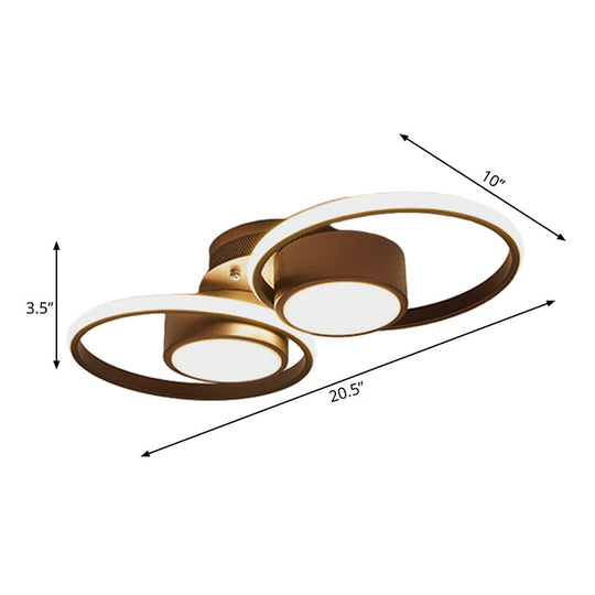 Contemporary Led Ceiling Light With Acrylic Shade Available In Warm/White - 2/4/6 Lights Flush