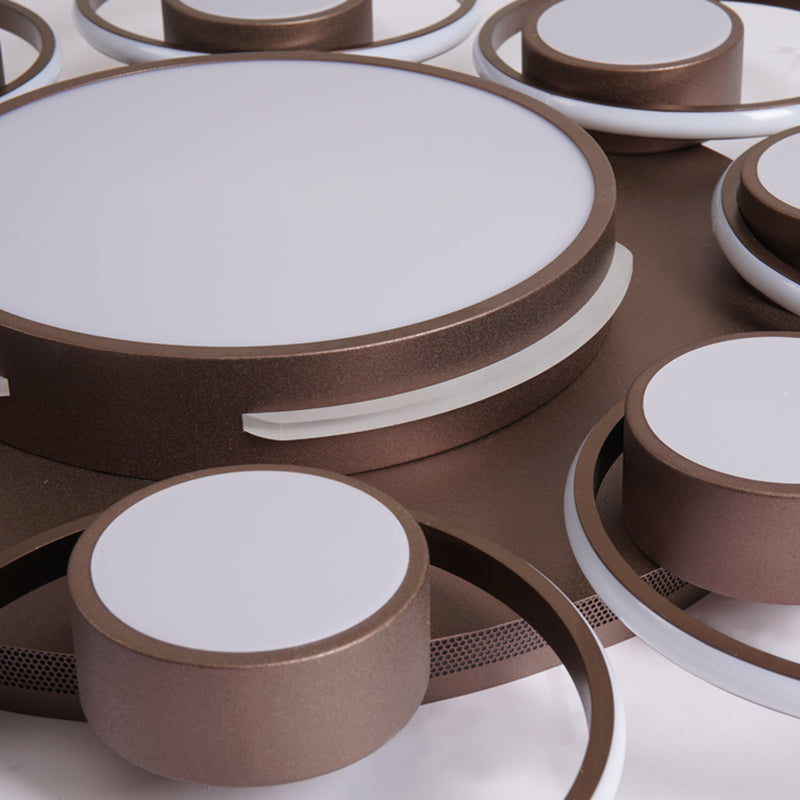 Contemporary Led Ceiling Light With Acrylic Shade Available In Warm/White - 2/4/6 Lights Flush