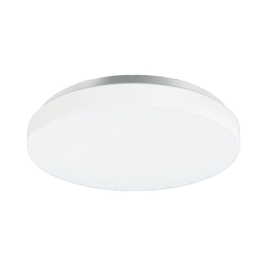 Modern Round Led Ceiling Light With Acrylic Shade - Metal White 7.5/9/12 Dia Flush Mount Fixture For