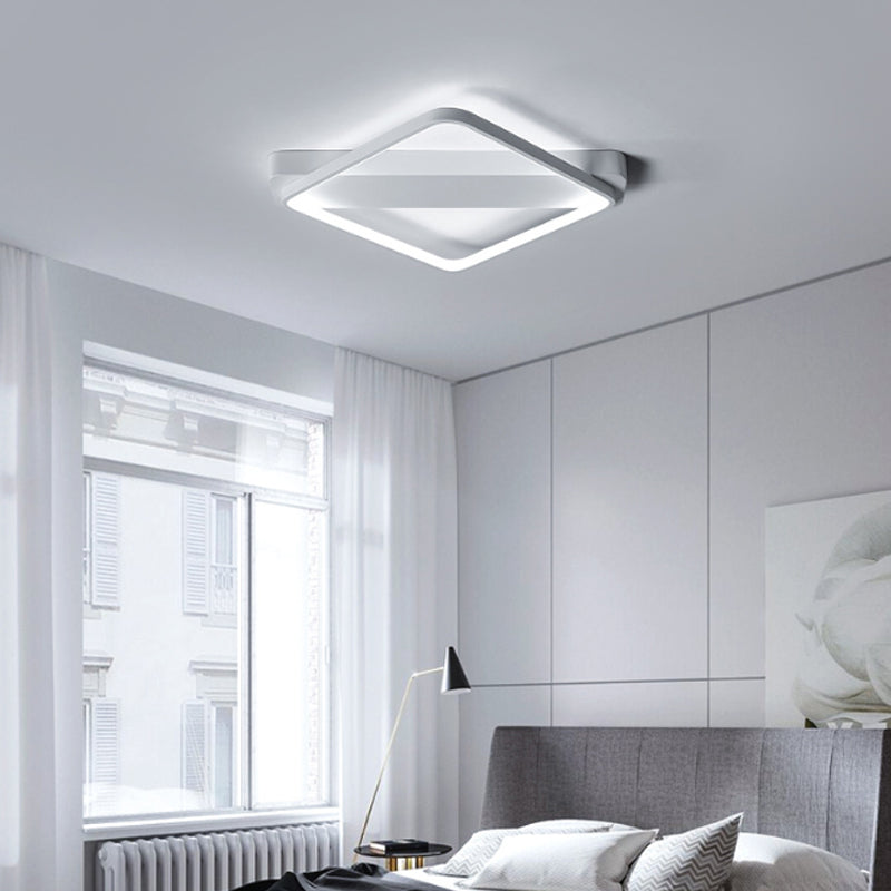 Rectangular Led Flush Light: Modern Acrylic Ceiling Fixture (18/21.5/25.5) With Warm/White Light For