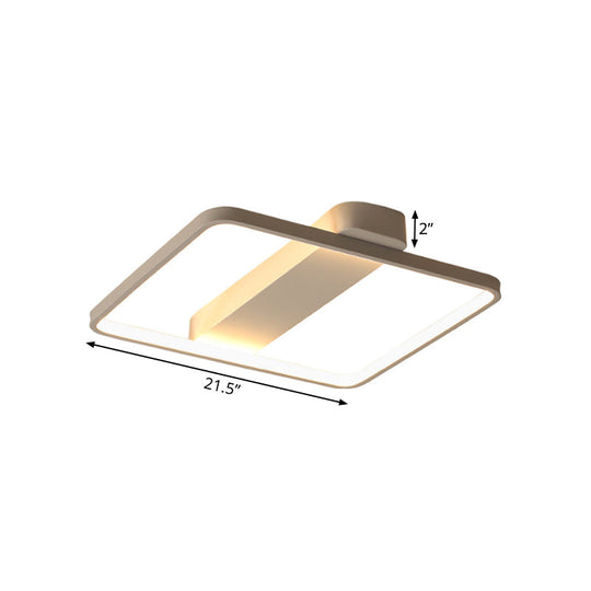 Rectangular Led Flush Light: Modern Acrylic Ceiling Fixture (18/21.5/25.5) With Warm/White Light For