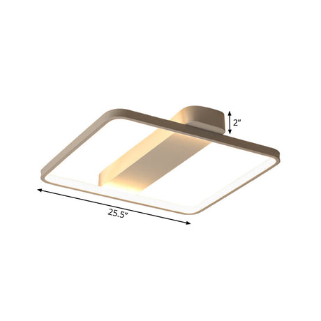 Rectangular Led Flush Light: Modern Acrylic Ceiling Fixture (18/21.5/25.5) With Warm/White Light For