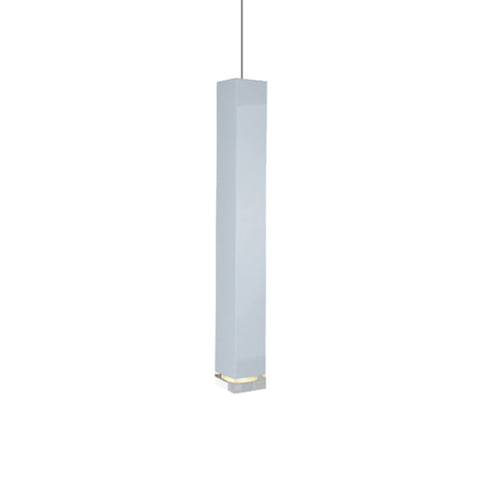 Contemporary Metal Cuboid Suspension Light For Dining Room - Led Pendant In Black/White Size