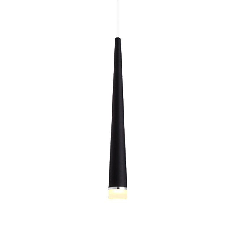 Minimalist Led Tapered Ceiling Light In White/Black With 3 Color Options
