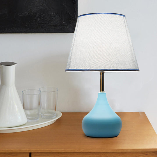 Valentina - Conical Study Room Table Light: Modern Reading Lamp With Vase Base In
