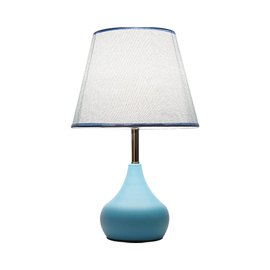 Valentina - Conical Study Room Table Light: Modern Reading Lamp With Vase Base In