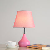 Modern Conical Table Lamp With Vase Base In Pink/White/Yellow - Ideal For Study Room Pink