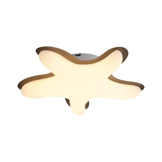 Starfish Flush Ceiling Light: Acrylic Led Fixture For Bedrooms White/Pink/Yellow