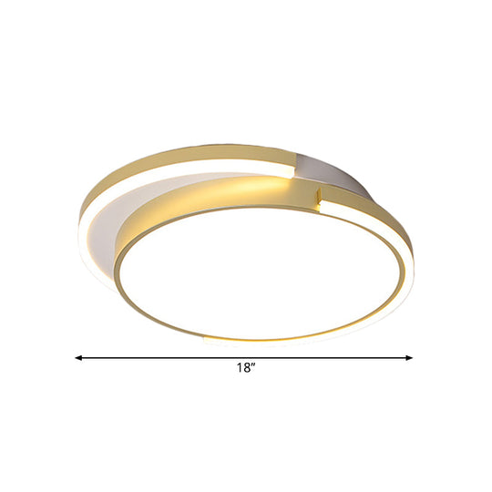 18’/22.5’ Gold Metal Led Ceiling Flush Mount Light Fixture