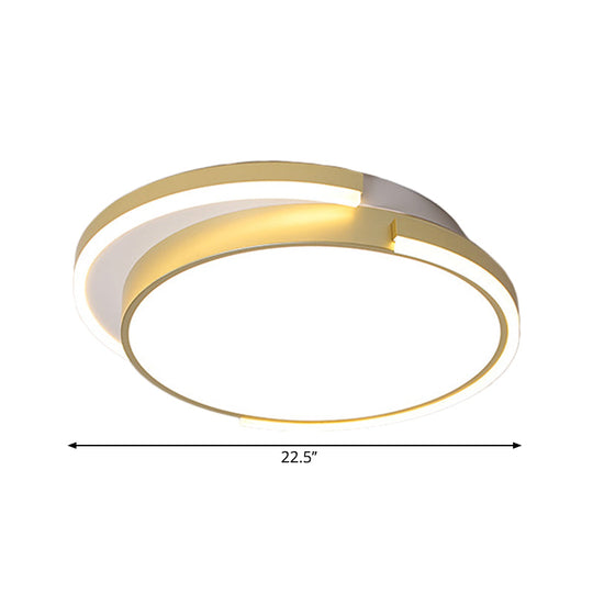 18’/22.5’ Gold Metal Led Ceiling Flush Mount Light Fixture