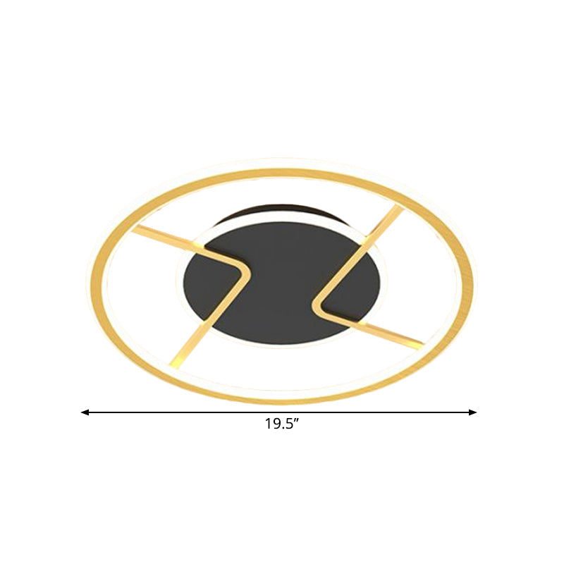 Minimalist Black Led Ceiling Light - 16/19.5 Width