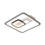 Acrylic Led Grey Ceiling Light In Warm/White - 16’/19.5’/23.5’ Square Flush Mount
