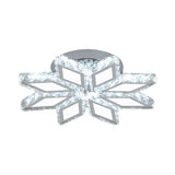 Simplicity Led Chrome Rhombus Ceiling Light With Crystal Block Shade