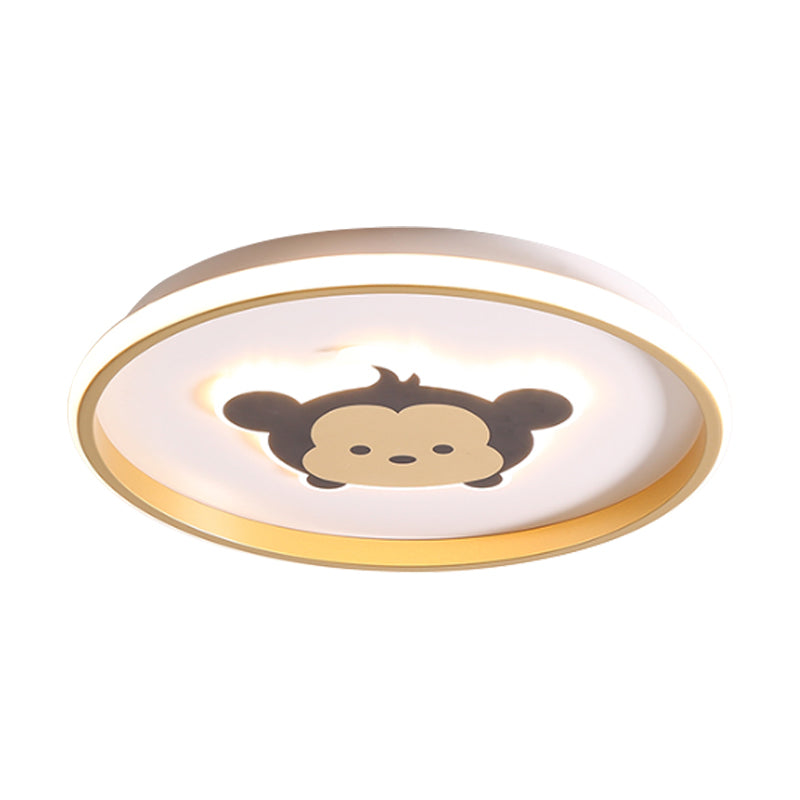 Gold/Coffee Crown & Monkey Led Ceiling Light For Kid’s Bedroom
