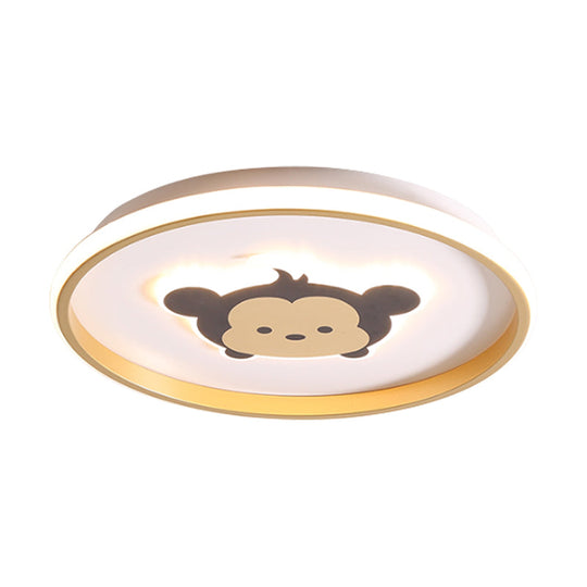 Gold/Coffee Crown & Monkey Led Ceiling Light For Kid’s Bedroom