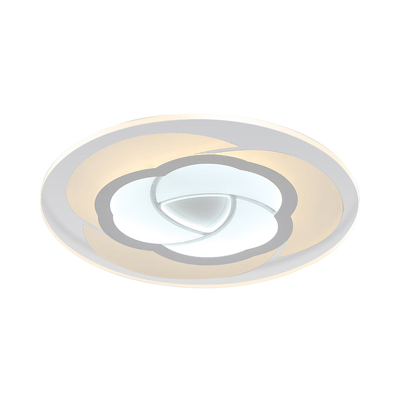 Modern Floral Flushmount Led Ceiling Light In Warm/White 16/19.5/23.5 Wide