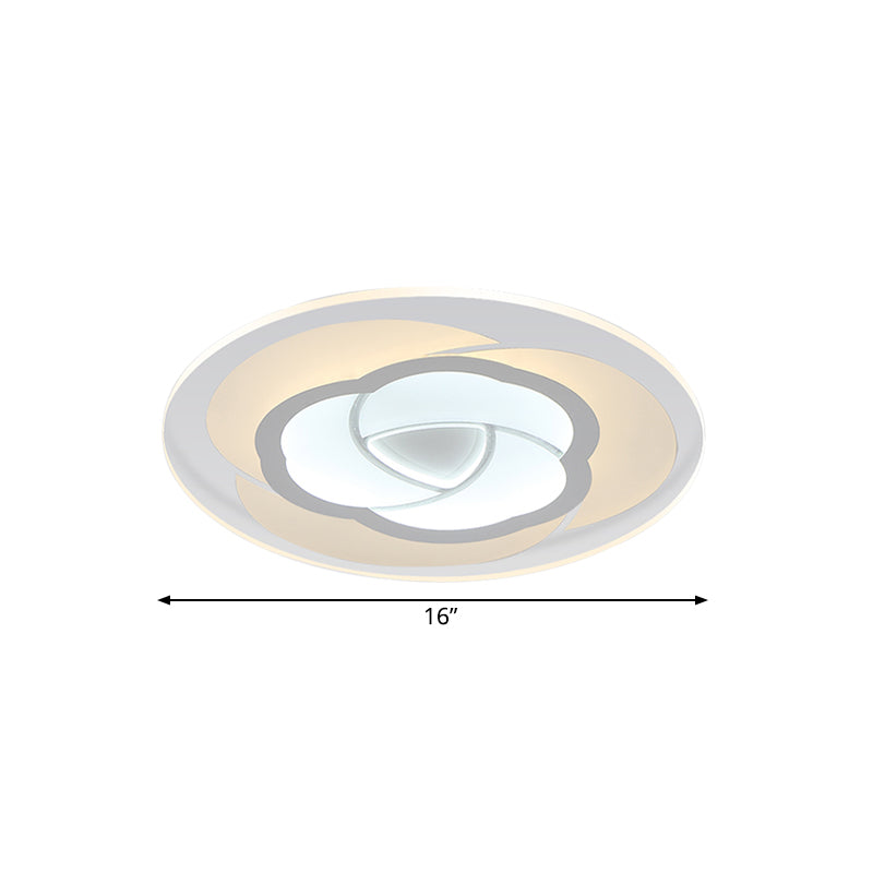 Modern Floral Flushmount Led Ceiling Light In Warm/White 16/19.5/23.5 Wide