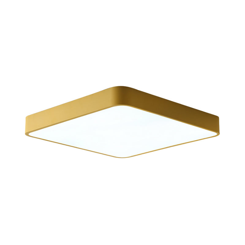 Modern Metal Flush Mount Ceiling Lamp - 16’/19.5’/23.5’ Wide Square Led Yellow/Green White/Warm