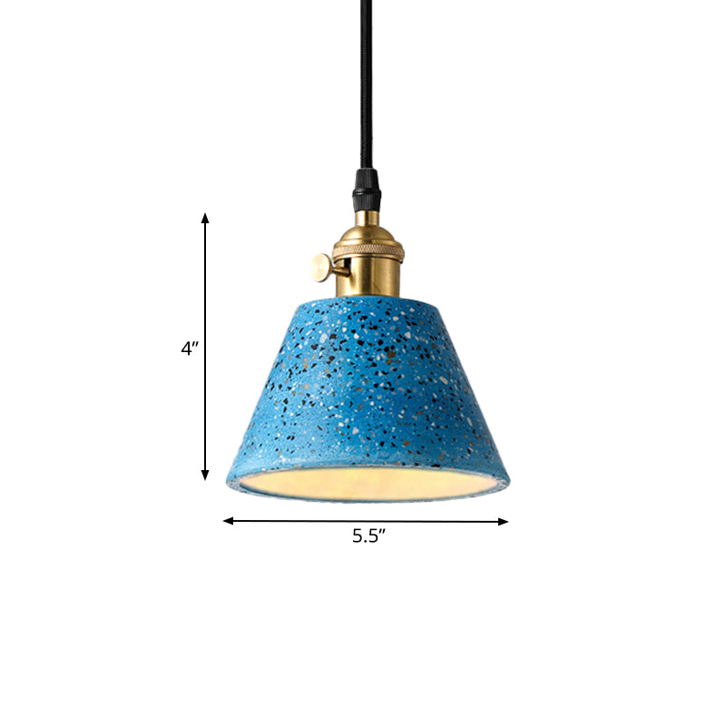Vera - Nordic Style Black/Blue/Green Cone Concrete Pendant Lighting