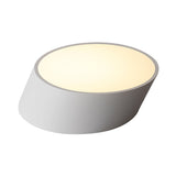 Modernist Led Bedroom Flush Mount Light In White/Black Inclined Elliptical Design 10/16/19.5 Wide