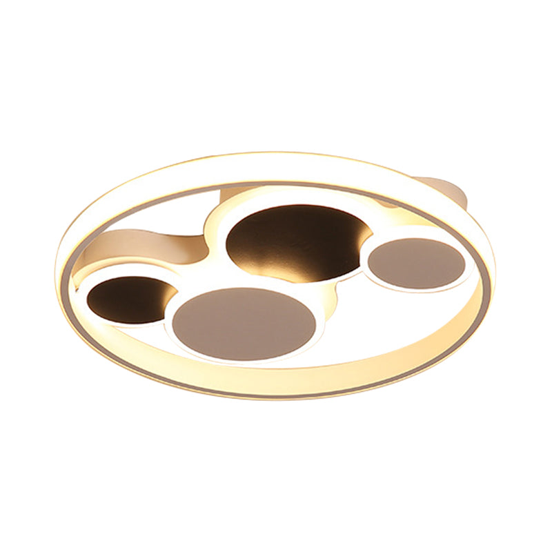 White Led Circle Flush Mount Ceiling Light For Living Room 16.5’/19.5’ Wide