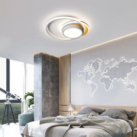 Ultra Thin Modern Metal Led Flush Ceiling Light In Black/White - White/Warm 18/21.5 Wide White / 18
