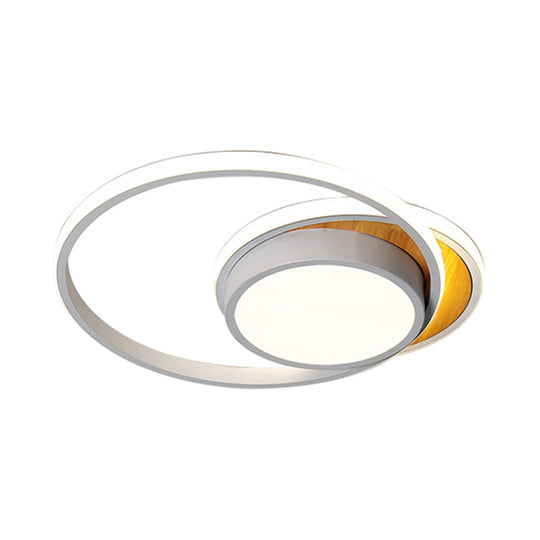 Ultra Thin Modern Metal Led Flush Ceiling Light In Black/White - White/Warm 18/21.5 Wide