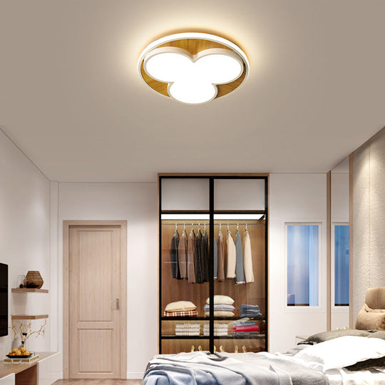 Nordic Led Flush Ceiling Light: Black/White Flower Design 16.5’/20.5’ Wide White/Warm Light