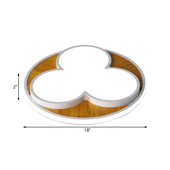 Nordic Led Flush Ceiling Light: Black/White Flower Design 16.5/20.5 Wide White/Warm Light