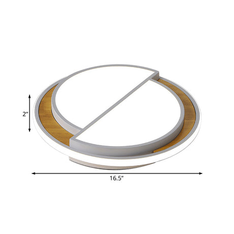 Modern Led Flush Mount Light In Black/White With White/Warm Glow 16.5/20.5 Wide