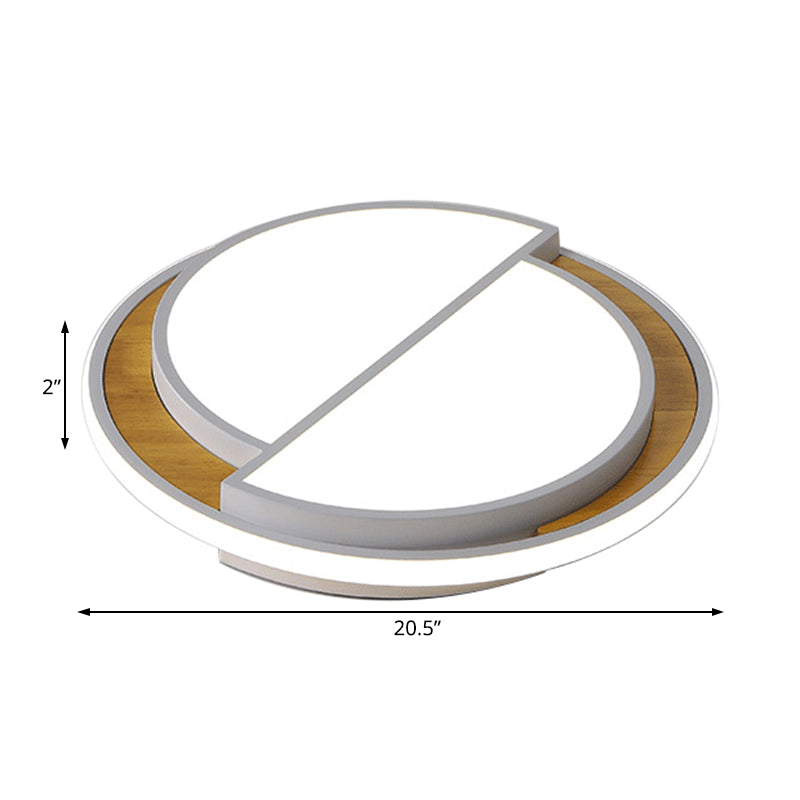 Modern Led Flush Mount Light In Black/White With White/Warm Glow 16.5’/20.5’ Wide