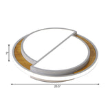 Modern Led Flush Mount Light In Black/White With White/Warm Glow 16.5’/20.5’ Wide