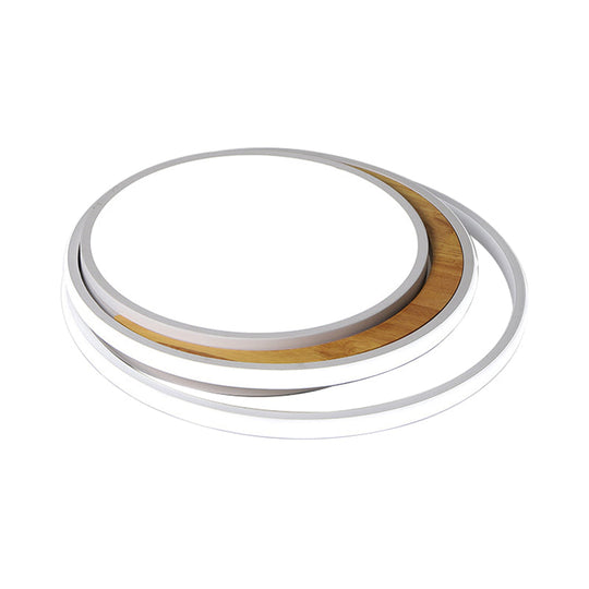 Modern Led Metal Flush Ceiling Light In Black/White 16.5/20.5 Wide White/Warm