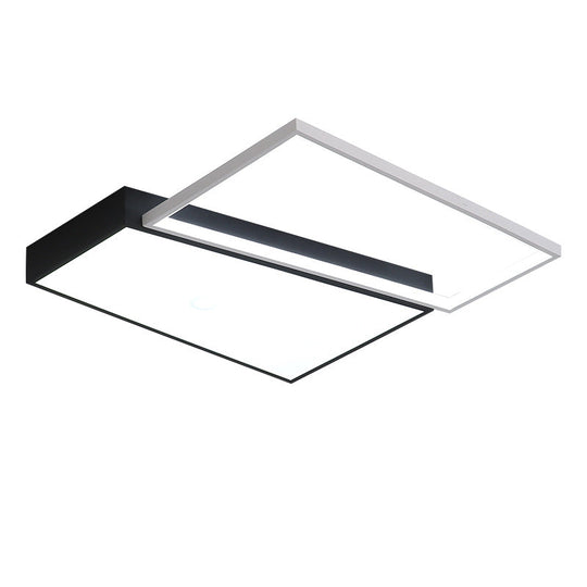 Sleek Trapezoid Flush Mount Led Metal Ceiling Light In White/Warm - 18/21.5 Wide