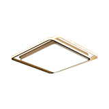 Square Ceiling Mount Led Lamp: Minimalist Metal Flush Light For Living Room In White/Warm -