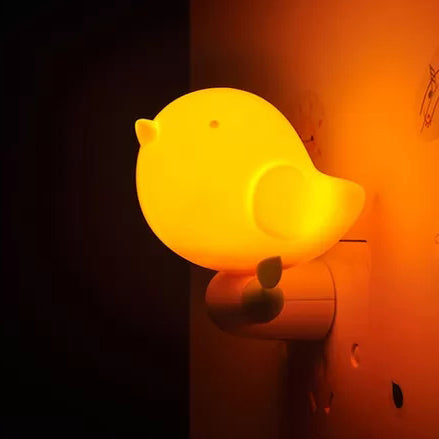 Fat Bird Led Night Light: Kindergarten Wall Light Plug-In Plastic Candy Colored