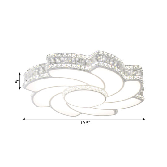 Modern Led Flower Metal Flush Ceiling Light Fixture White/Warm 19’/23.5’ Wide