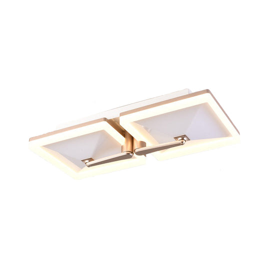 Minimalist Metal Led Ceiling Light Fixture With Splicing Square Design - 2/4/6 Heads Third Gear