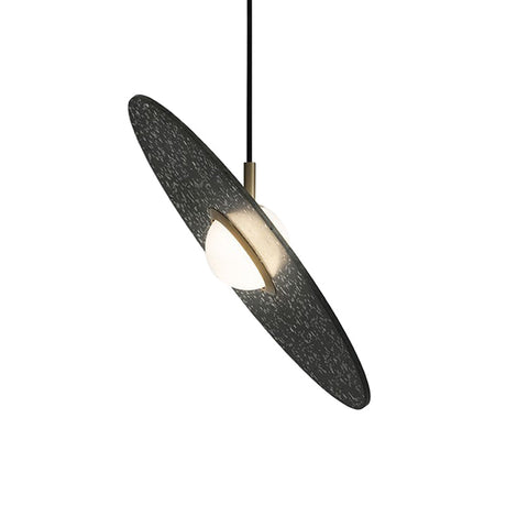 Ufo Shaped Pendant Lamp Modern Concrete 1 Light Black/White/Pink Hanging Ceiling