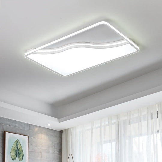 Modern Led Ceiling Light Fixture For Bedroom - Simple Acrylic Design Black/White 16/19.5/35.5 W
